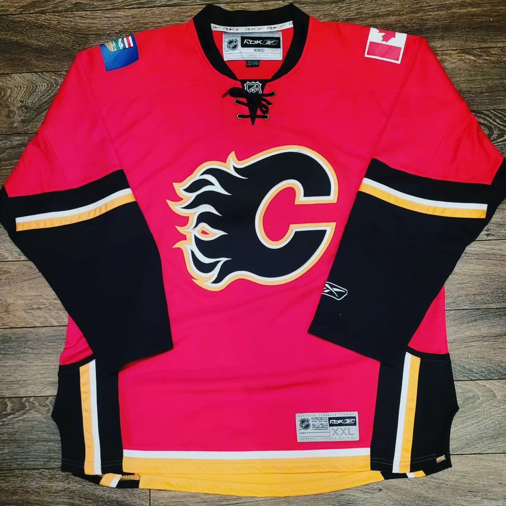 2007-2011 Size Adult XXL Reebok Premier Calgary Flames Red NHL Hockey Jersey